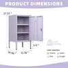 Single Door Lockable Metal End Table,Modern Minimalist Room Side Table with 2 Adjustable Shelf ,Multi Cabinet ,27.55”H x 13.78”W x 14.96”D Purple - 2 of 4