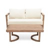 4 Piece Modern Acacia Wood Patio Sofa Set,Outdoor Patio Furniture Conversation Sets with Cushion,Garden Lounge Set for Backyard,Porch-Coolbibila - 4 of 4