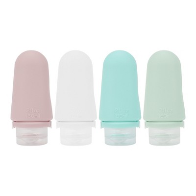 Unique Bargains Leak Proof Small Strap Silicone Pump Bottle for Travel Multicolor 4 Pcs 60ml