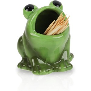 Whimsical Animal Toothpick Holders, 4-Piece Ceramic Set, Fun Kitchen Counter - 1 of 4