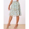 Allegra K Women's Floral Print Smocked Elastic Waist Midi Flowy Tiered Ruffle Skirt - 3 of 4
