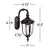 John Timberland Bellagio Vintage Rustic Outdoor Wall Light Fixture Texturized Black Downbridge 16 1/2" Clear Hammered Glass for Post Exterior Barn - 4 of 4