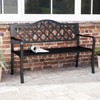 Costway 50.5" Patio Bench Slatted Metal Garden Bench for 2-3 People Park-Style Loveseat - 4 of 4