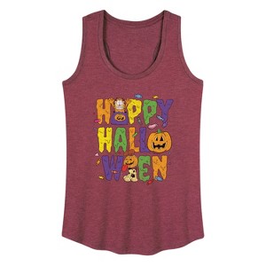 Women's - Garfield - Happy Halloween Icons Graphic Racerback Tank - 1 of 4
