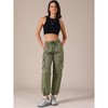 INSPIRE CHIC Women's Y2K Streetwear High Waisted Pockets Casual Long Cargo Pants - 3 of 4