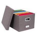 Internet's Best 2-Pack Collapsible File Storage Organizer with Lid - Grey