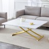 KWPZQEB Wood Lift Top Coffee Table with Metal legs, Height Adjustable Dining Center Table for Living Room, Dining Room, Bedroom - 2 of 4