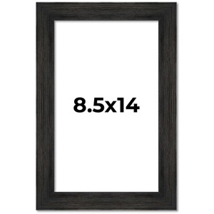 PosterPalooza | 8.5x14 Wide Barnwood Picture Frame, UV Acrylic, 6 Finishes - Grey, Brown, White, and Black - 1 of 4