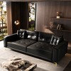 92.1'' Faux Leather Ultra Wide Armrest 4-Seater Sofa Bed with Tufted Modern Design - 4 of 4