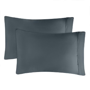 300 Thread Count Rayon From Bamboo Solid Set of 2 Pillowcase Set by Blue Nile Mills - 1 of 4