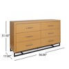 FONTOI Minimalist Bedroom Dresser 6 Drawer Chest Closet Storage Wood Clothes Organizer Hallway Storage Cabinet for Nursery, Brown, 56.05"* 17"*31.5" - 3 of 4