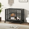 Munora - 37 Inch Foldable Heavy-Duty Metal Dog Cage - Chew-Proof Dog Crate with Lockable Universal Wheels - 2 of 4