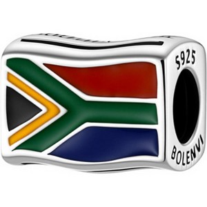 Sterling Silver Travel Charm - World Flags Country Bead for Bracelets, Gift for Mom & Daughter - 1 of 4