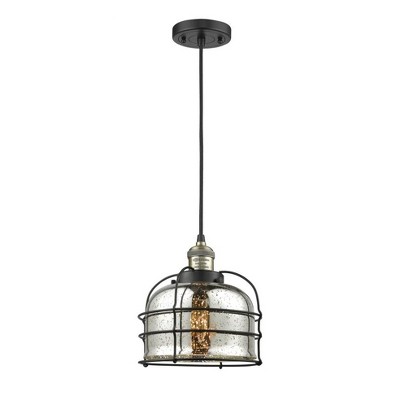 Bell Cage - 1 Light Cord Hung Mini Pendant In Traditional Style-10 Inches Tall and 9 Inches Wide