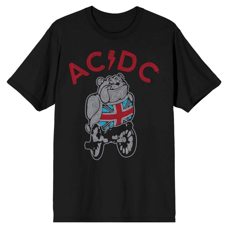 AC/DC Bulldog On Wheels Men's Black T-shirt, 1 of 2
