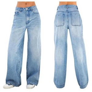 Mocamel Women's Summer New Wide-leg Low-rise Jeans - 1 of 3