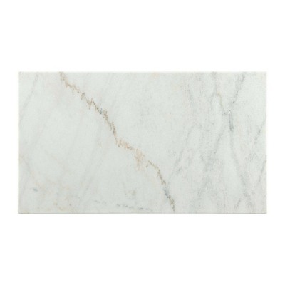 Florentina White Marble and Wood Rectangular Dining Table