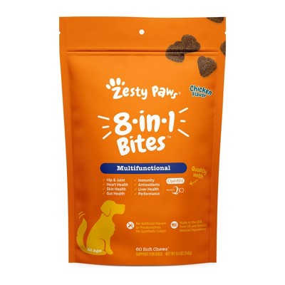 Zesty Paws 8-in-1 Multifunctional Soft Chews for Dogs - Chicken Flavor - 60ct