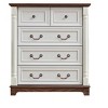 DOMETOUR Farmhouse Style 5 Drawer Rustic Wooden Dresser Chest, Storage Organizer for Bedroom/Living Room, Sturdy and Durable - 3 of 4
