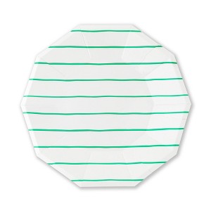 Daydream Society - Clover Frenchie Striped Large Plates - Pack of 8 Paper Plates - 1 of 2