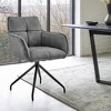 Noah Velvet Brushed Stainless Steel Dining Chair Charcoal Gray - Armen Living: Plush, Geometric, Metal Frame - 3 of 4