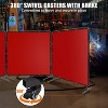 3 Panel 6x6FT Welding Screen, Flame Resistant PVC Curtain, Transparent Safety Panel, Lockable Wheels, Workshop Garage - 2 of 4