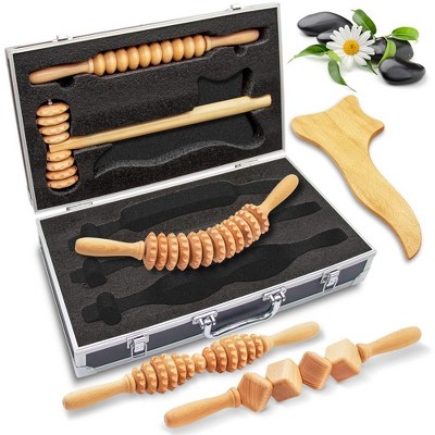 Wood Therapy Massage Tools for Body Sculpting with 6 in 1 Design, Cellulite Reduction, Relaxation and Pain Relief