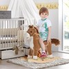 Qaba Rocking Horse Plush Animal on Wooden Rockers with Sounds, Wooden Base, Baby Rocking Chair for 36-72 Months - 3 of 4