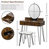 Costway Industrial Vanity Makeup Dressing Table Padded Stool Set 3-Color Lighted Mirror - 4 of 4