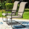 2pk Steel Patio Padded Sling C-Spring Arm Chairs - Captiva Designs: Outdoor Furniture Set - 3 of 4