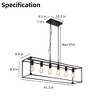 41" Industrial Metal Linear Chandelier, 6-Light Fixture with Dual Chains and Adjustable Height for Kitchen Island, Dining, or Living Space - 3 of 4