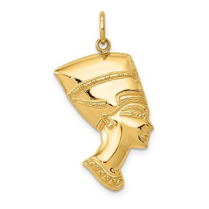 Black Bow Jewelry 14k Yellow Gold Egyptian Nefertiti Charm Pendant - 1 of 4