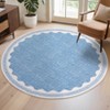 Washable Scalloped Rug Modern Neutral Living Room Rugs - 4 of 4