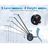 Snow Shovel with Wheels, Double Rod Steel Snow Pusher with 5-Position Angled Blade, Ergonomic & Back-Saving Design, Perfect for Driveway, Doorway - 4 of 4