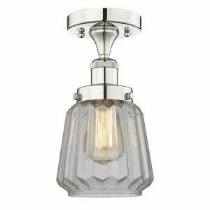 Innovations Lighting Chatham 1 - Light Semi-Flush Mount in  Polished Nickel - 1 of 1