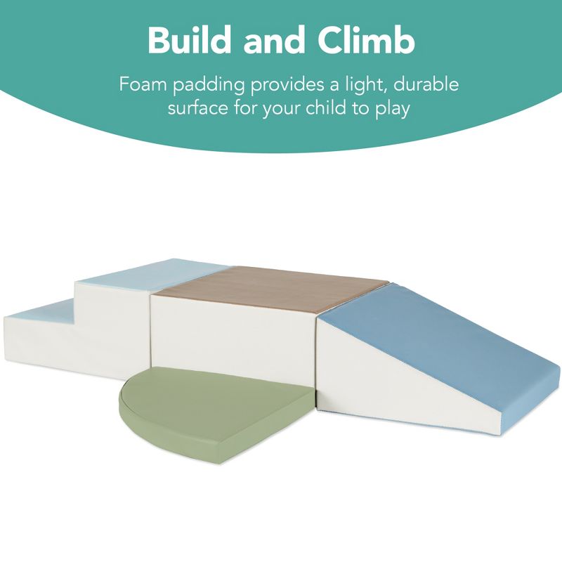Best Choice Products 4-Piece Kids Climb & Crawl Soft Foam Block Playset Structures for Child Development, 2 of 8