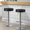Tangkula Black Round Bar Stool Set of 4 Adjustable Swivel Pub Chair U Leather With Footrest - 2 of 4