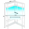 Aheaplus Small  Computer Desk with Hutch, Corner Home Office Desk with LED Lights & Power Outlets, Gaming Desk with Keyboard Tray - 3 of 4