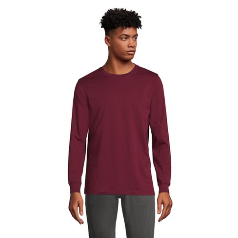 Lands' End Men's Tall Super-t Long Sleeve T-shirt - Medium Tall - Rich ...