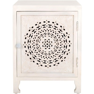 Regius 2 Shelf 1 Door Nightstand - White Washed - Safavieh