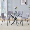 ModernLuxe 5 Piece Round Dining Table Set for 4, Glass Dining Set, Minimalist Saving Breakfast Nook Table Set, Black/White/Brown/Light Gray - 2 of 4