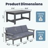Hyleory Modern HDPE 3-Seater Sofa Set with Removable Soft Cushions and Wide Slat Coffee Table - Durable Weather-Resistant Easy-Clean Design - 4 of 4
