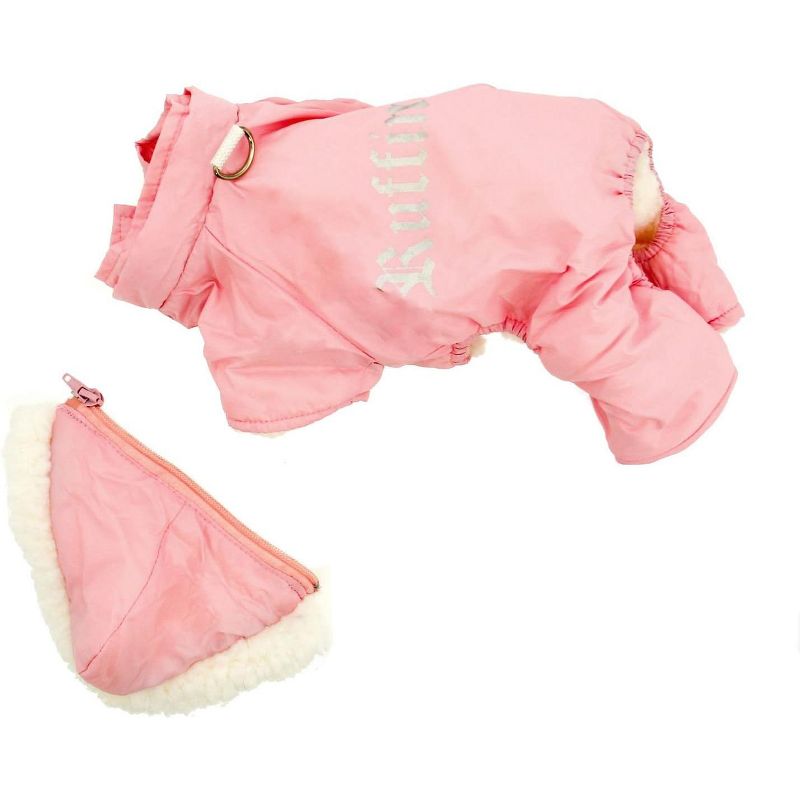 DOGGIE DESIGN Pink Ruffin It Dog Snowsuit - Large (L), 2 of 5