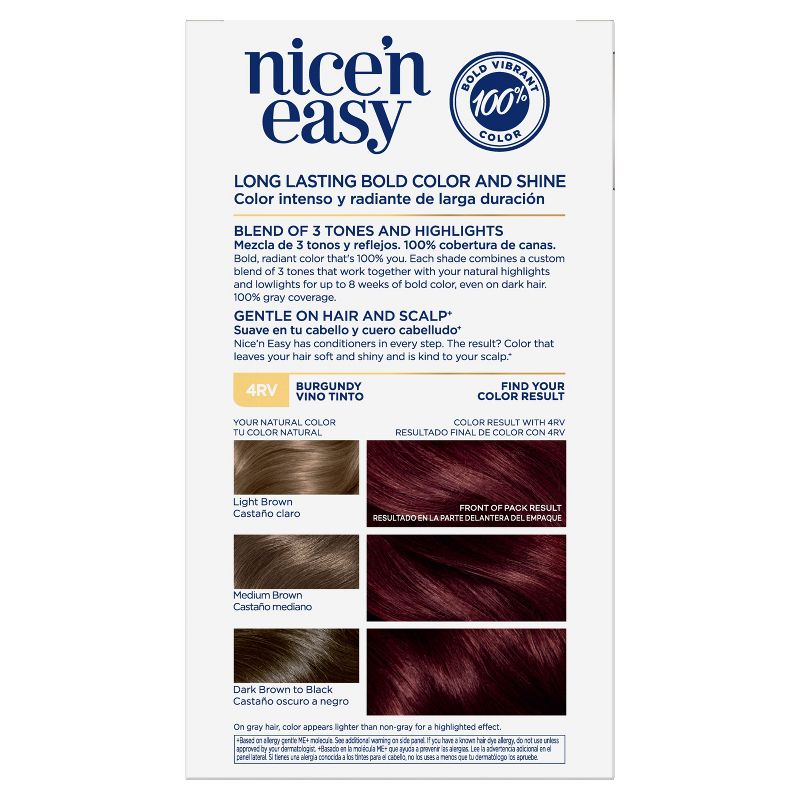 Clairol Nice'n Easy Permanent Hair Color Cream Kit - Red, 2 of 8
