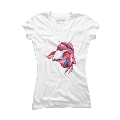 Junior's Design By Humans Betta Fish By GisaPizzatto T-Shirt