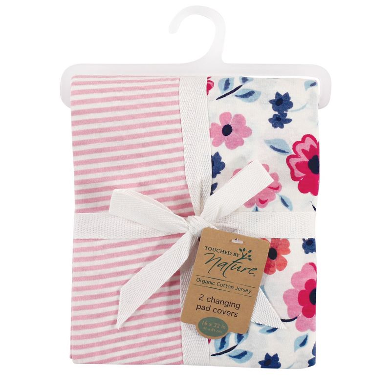Touched by Nature Baby Girl Organic Cotton Crib Sheet, Garden Floral, One Size, 2 of 3