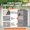 VEVOR Carport Replacement Canopy Cover 10 x 20 ft, Garage Top Tent Shelter Tarp Heavy-Duty Waterproof, Grey (Only Top Cover, Frame Not Include) - 3 of 4