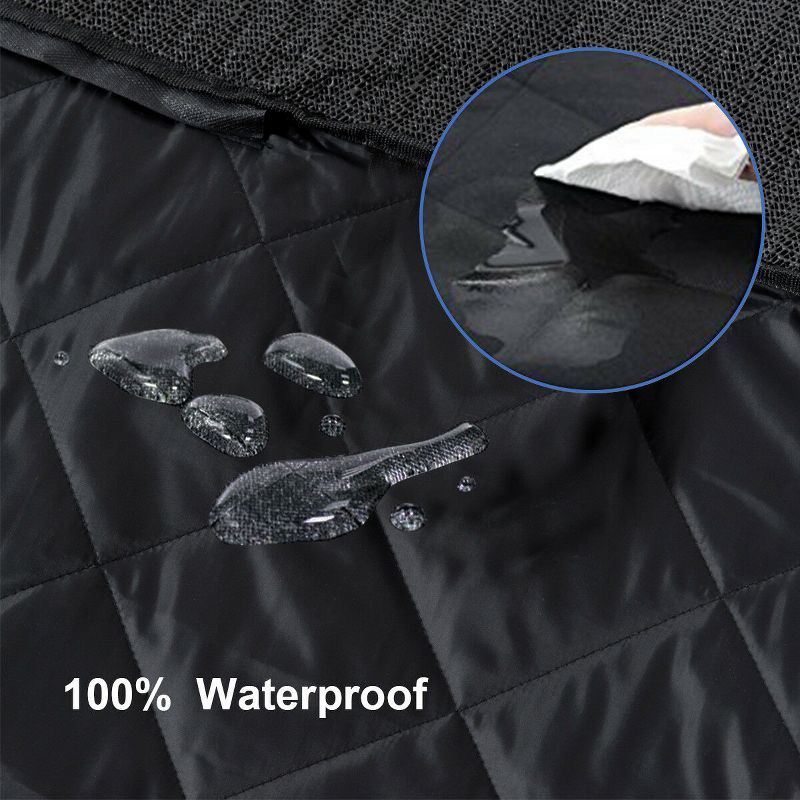 Costway Waterproof Pet Front Seat Cover For Cars Nonslip Rubber Backing w/ Anchor Black, 4 of 11