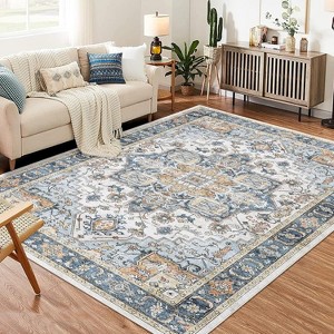coucheta Washable Area Rug for Living Room, Ultra-Thin Vintage Non Slip Stain Resistant Foldable Rug Printed Carpet, for Bedroom, Dinning, Office - 1 of 4