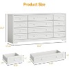 12 Drawers Wood Dressers for Bedroom, 63" Long Wooden Dresser for Living Room, Hallway, 16" Wide TV Stand Dresser for 65 Inch TV - 4 of 4